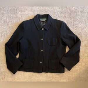 ♣️⚡️ Harvé Benard Y2K Black Wool Cashmere Blend Blazer Jacket Sz 12 L Old Money